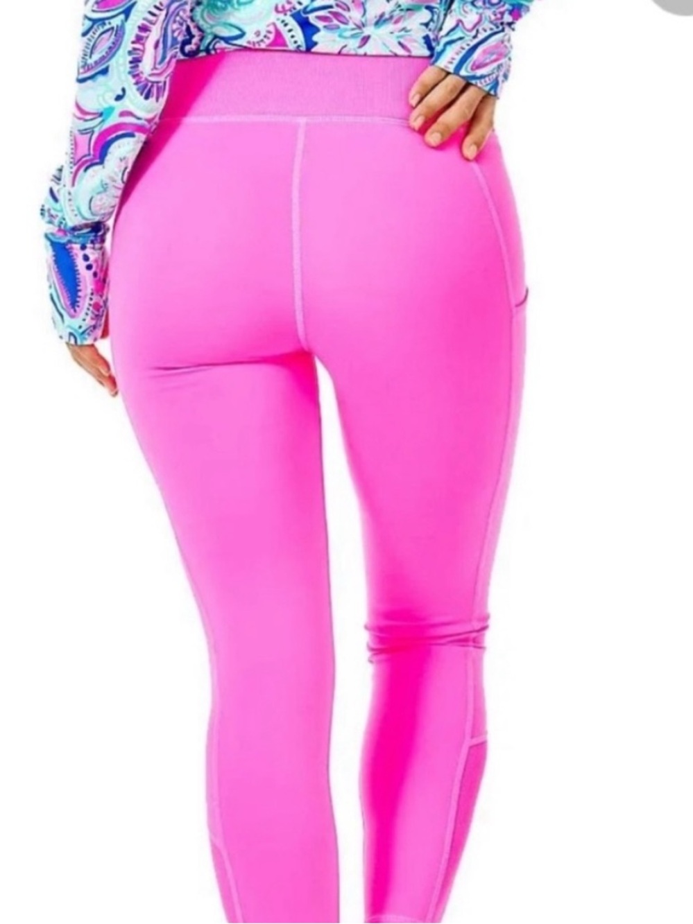 Lilly Pulitzer Luxletic High Rise Weekender Leggings Hot Pink L - Picture 2 of 11